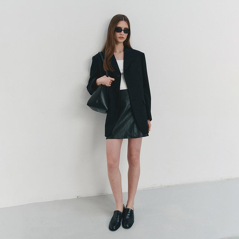 UNISEX 3 BUTTON WOOL BLAZER BLACK_UDJA4A103BK