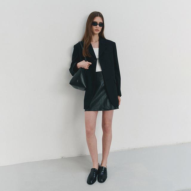 UNISEX 3 BUTTON WOOL BLAZER BLACK_UDJA4A103BK