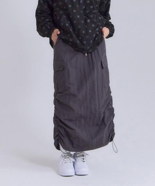 나일론 카고 롱스커트