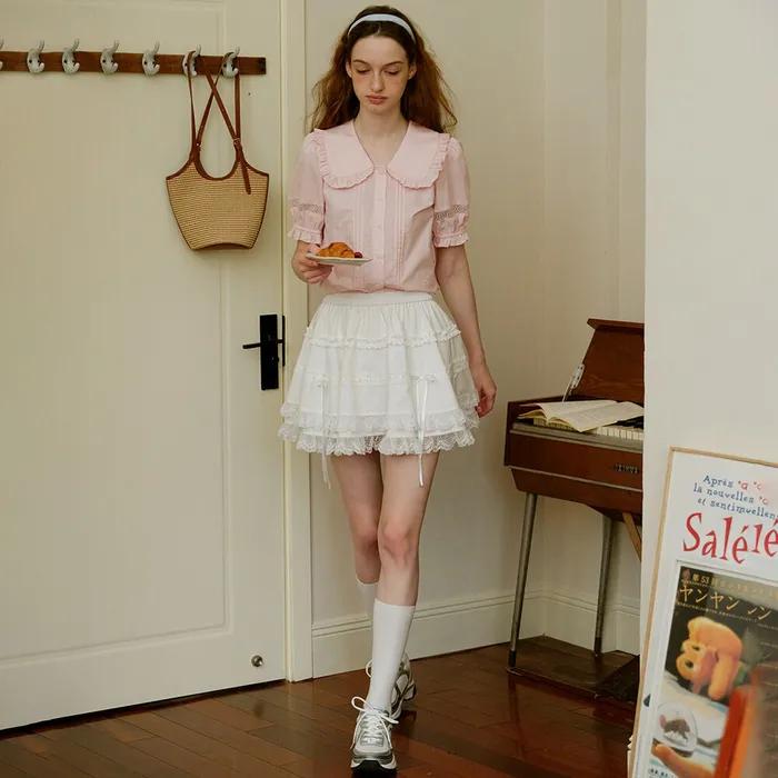 Cest_Lovely white lace cake skirt