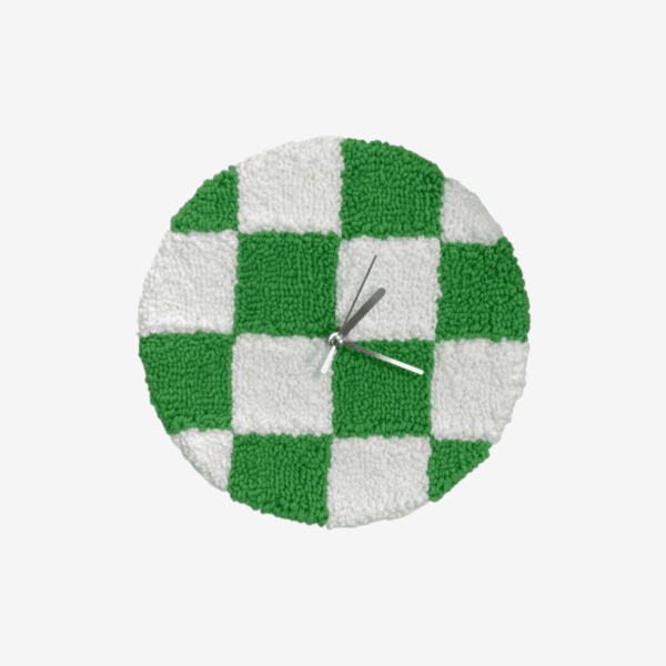 아애우 | 체커보드 무소음 터프팅 벽시계 (Checkerboard silent tufting wall clock)