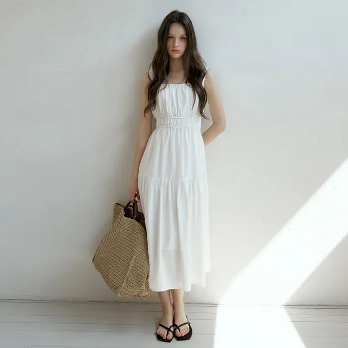 MONET SQUARE DRESS [WHITE]