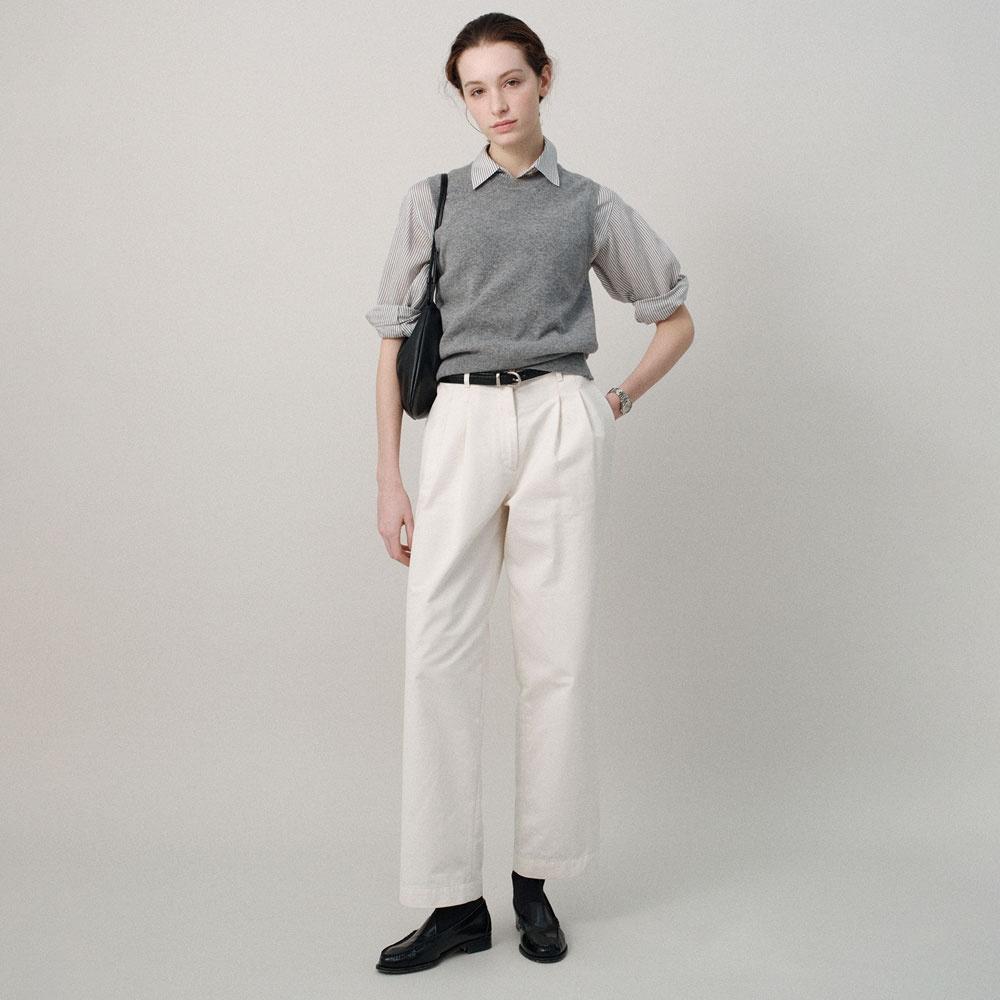 Marta double tuck pants (Ivory)