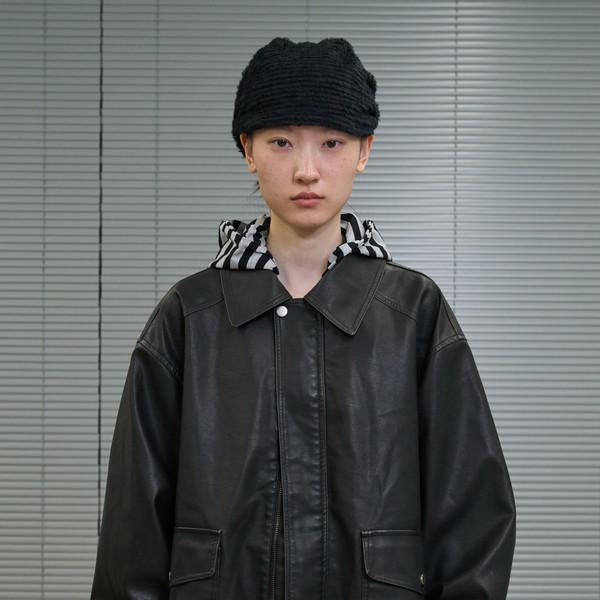 [4월 순차 출고] Pigment Washed Leather Jacket (Black)