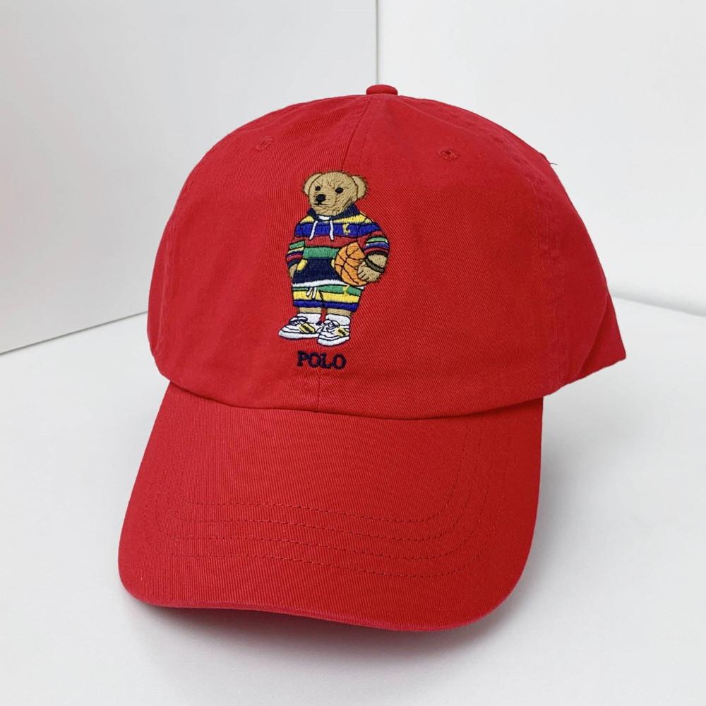 폴로 랄프로렌 볼캡 모자 빅베어/베스킷볼베어 레드 B급