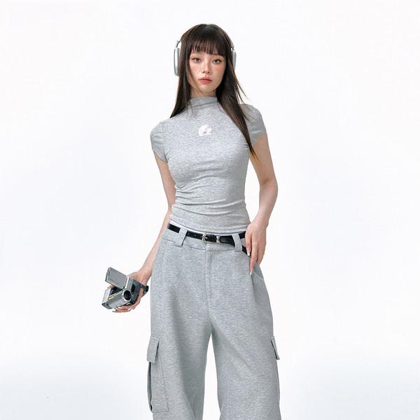 Gray Wide Sports Pants