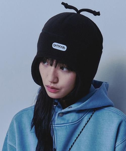 FLEECE EARPLUG BEANIE (BLACK)