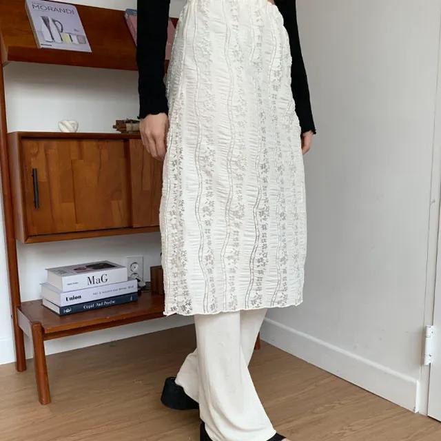 [2colors,유니크] 레이스 레이어드 플라워 패턴 치마바지 스커트 팬츠