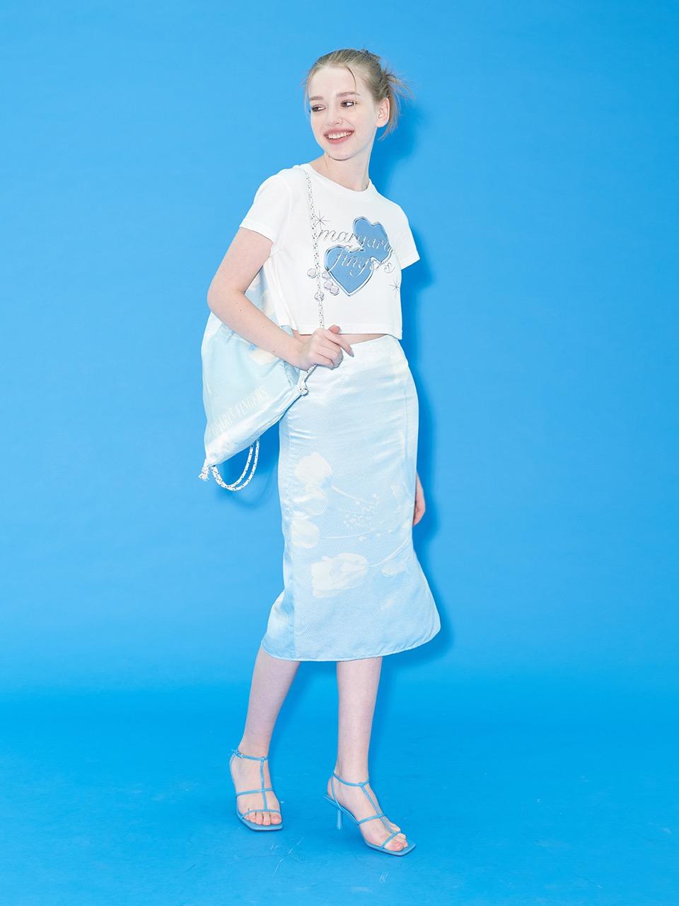FLOWER BITMAP SKIRT (BLUE)