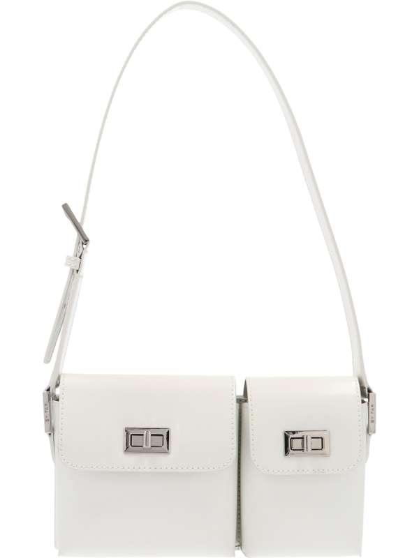 더블 포켓 글로시 레더 베이비 빌리백