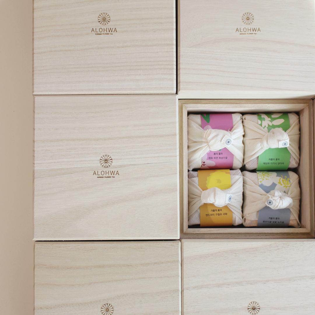 계절꽃차묶음 선물 꾸러미