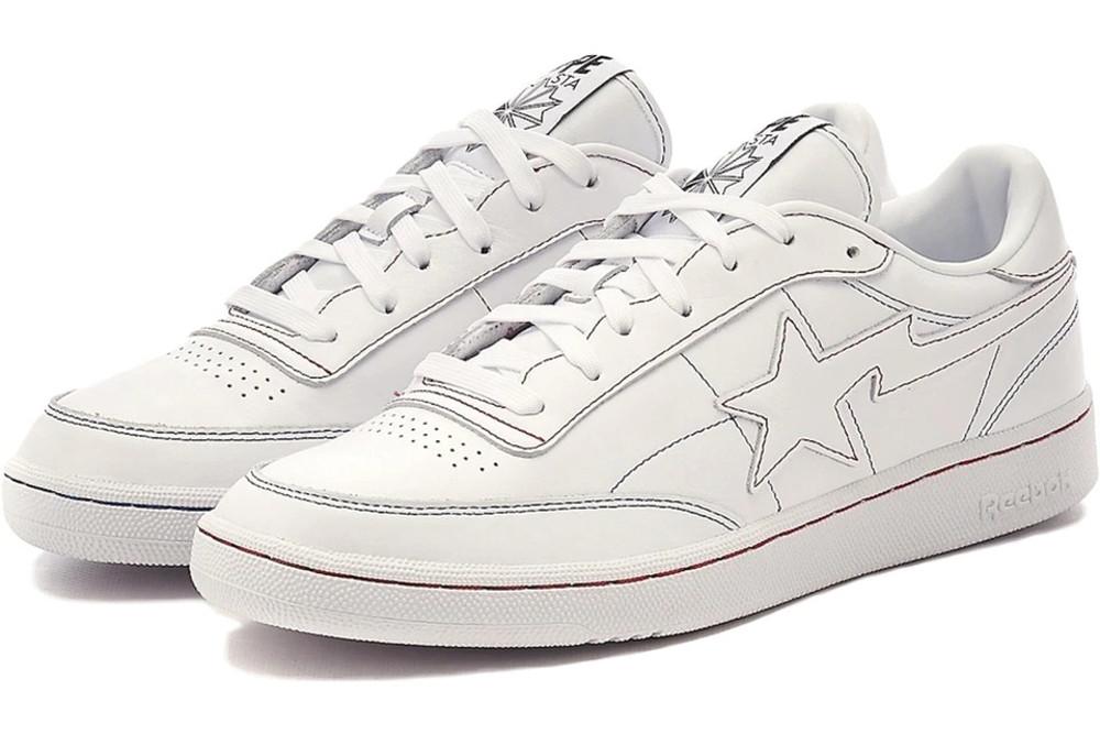 리복x베이프 Reebok Club C 85 Bape White Contrast Stitch