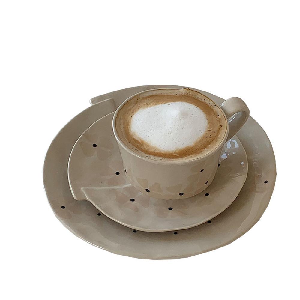 불규칙 꽃무늬 머그잔 소서세트 플레이트 북유럽 홈카페 독특한 선물