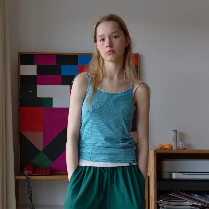 184. Paneled Stripe Sleeveless_Bluegreen