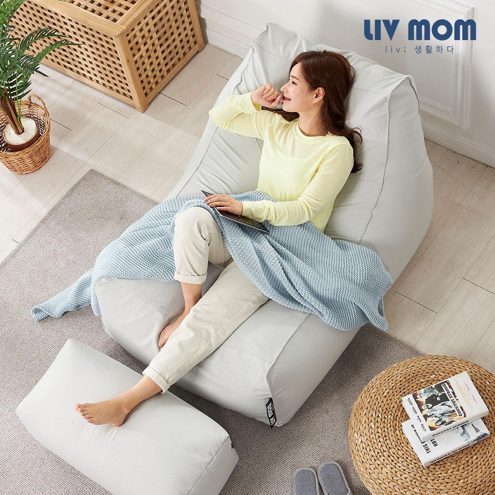 리브맘 달콤 빈백 쇼파 스툴 1인용쇼파 좌식의자 그랜드 패브릭 소파