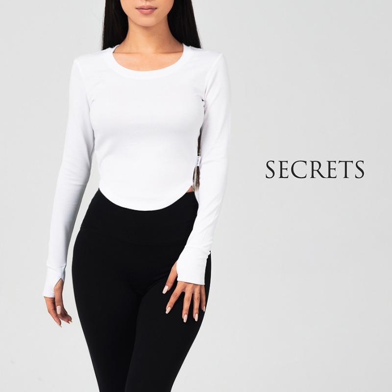 개미허리 긴팔 필라테스복 요가복 운동복 옷 상의 시크릿스