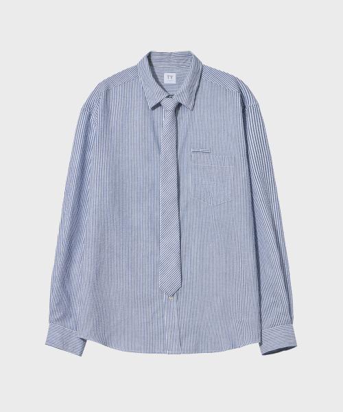 올데이 시어서커 스트라이프 셔츠, Navy
