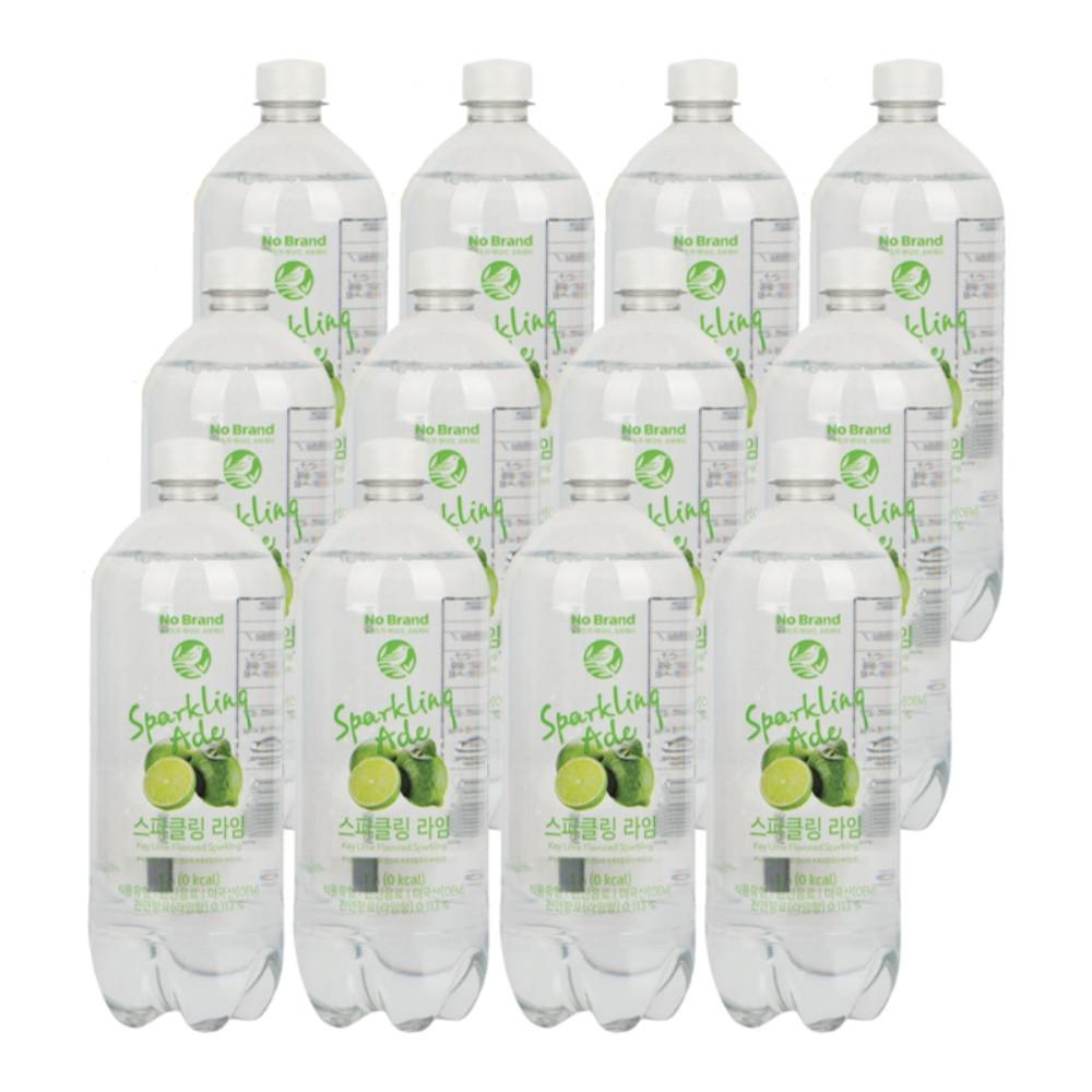 노브랜드 스파클링 라임 탄산수 PET 1L (12개) 제로 칼로리