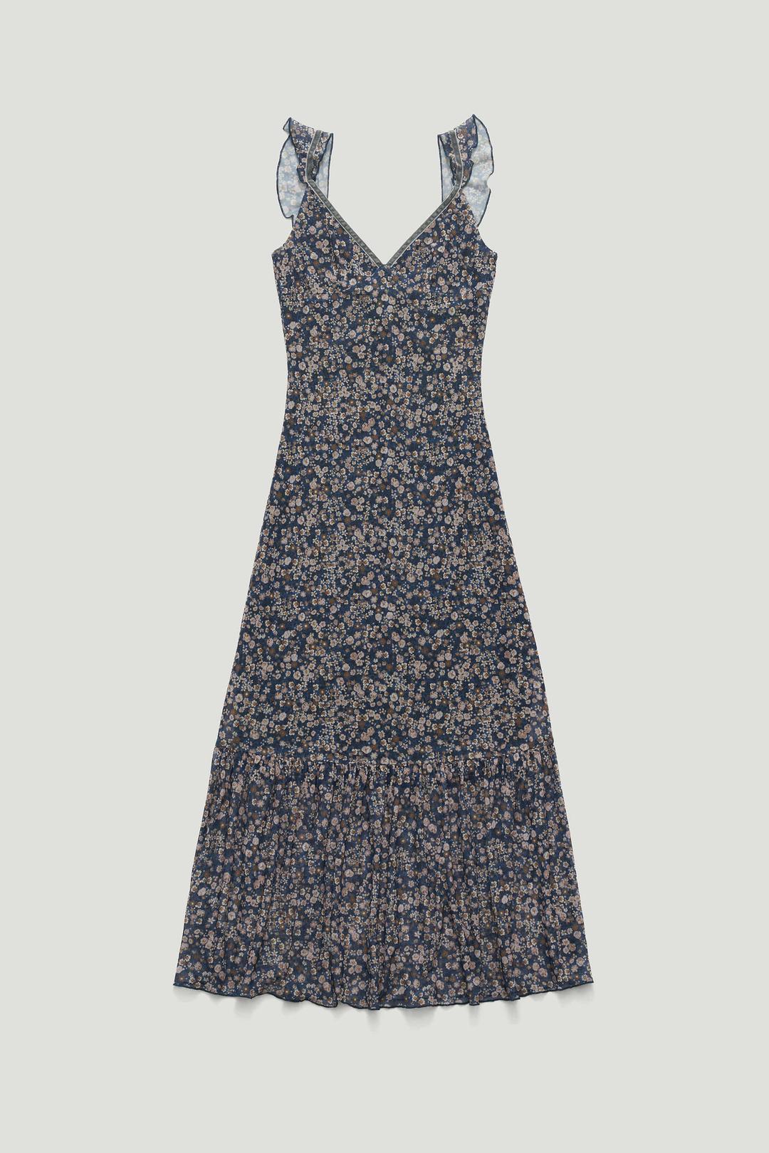 RUIZ FLORAL FRILL DRESS_NAVY / ₩139,000