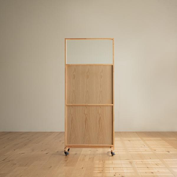 플럼 원목 가벽 유리파티션 800 스탠드 세트 (바퀴포함)