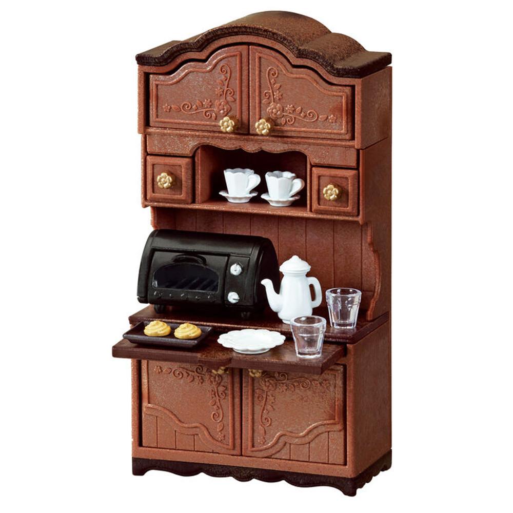 실바니안 클래식 브라운 컵보드 세트 주방 그릇 진열장 토스터 앤틱