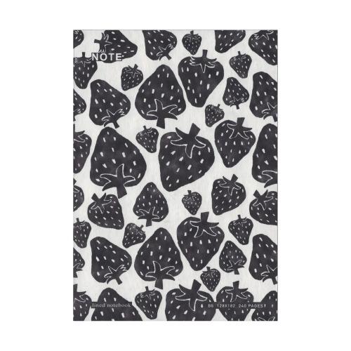 240p Lined Notebook_Strawberry_Black
