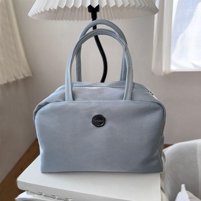 classic nylon tote bag_silver