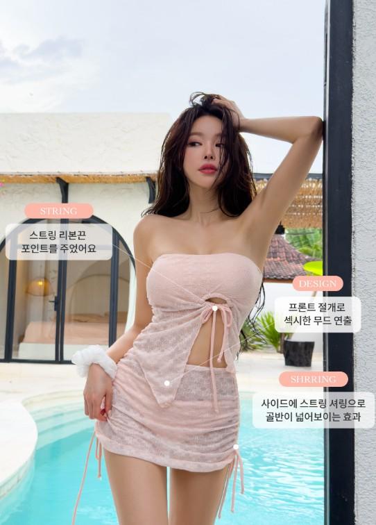 발리비키  피치스 커버 탱키니 (비키니+스커트 3PCS)