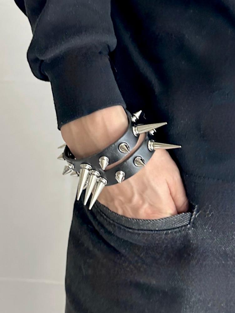 팔찌 스터드 찡 락시크 가죽 stud bracelet