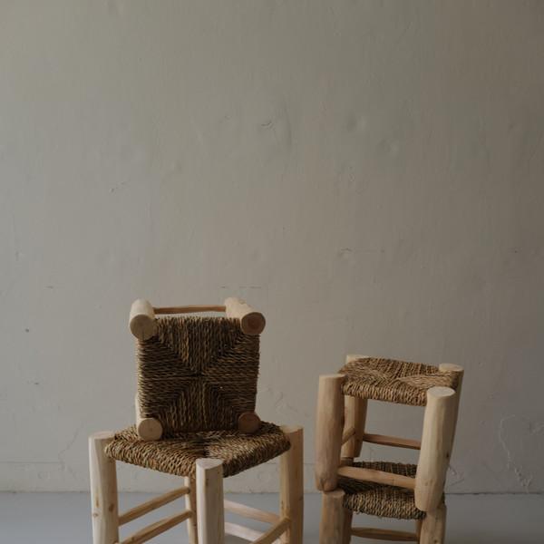 Morocco Dom Orange Wood Stool