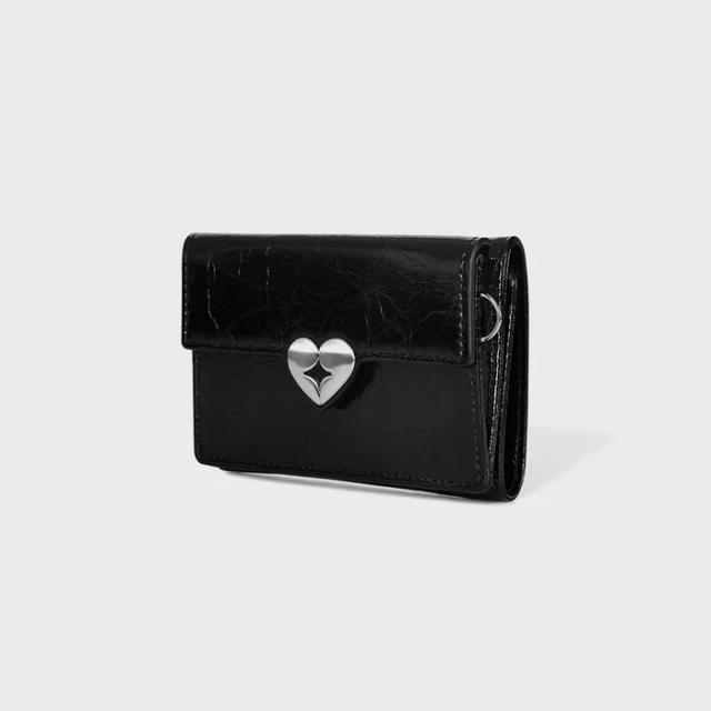 HEARTY TRIPLE WALLET - BLACK