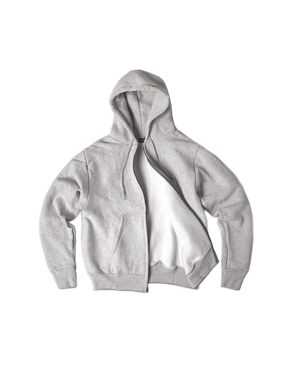 Cross Knit Zipper Hoodie_Heather Grey