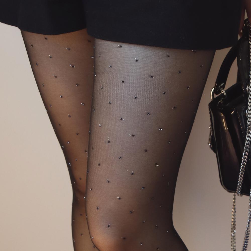 glitter dot tights 20D (르세라핌 착용)
