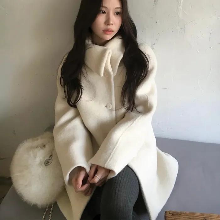 [2차 리오더] alpaca curve collar half coat_cream