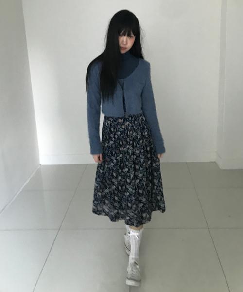 (Vintage)Charming Floral Long Skirt