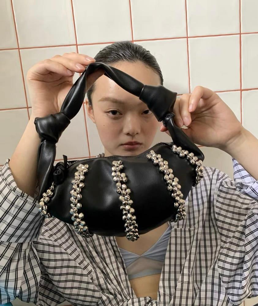 [collective] silver balls black mini tote bag / 실버볼즈 블랙 미니 토트백
