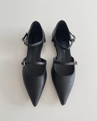 matte double buckle shoes (2color)