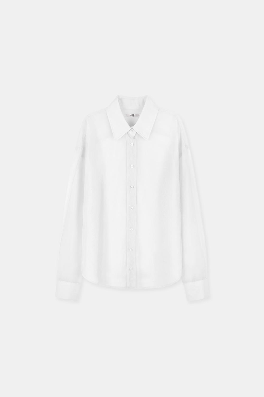 [10/4예약발송] 시스루 나일론 셔츠-화이트