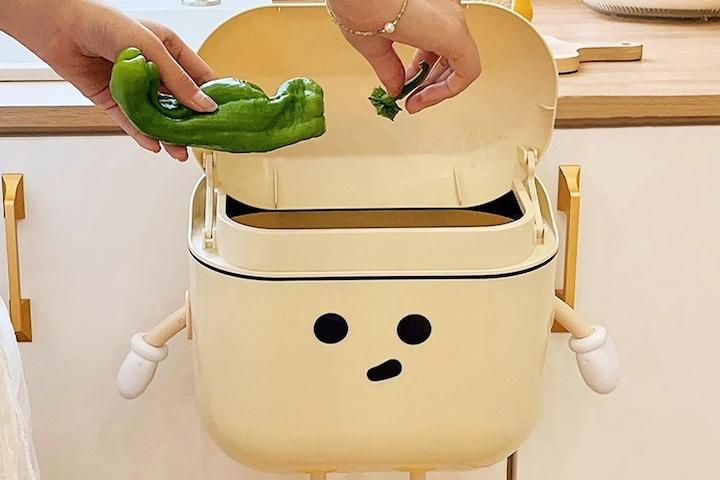 조약돌 벽걸이 슬라이딩 쓰레기통 2size