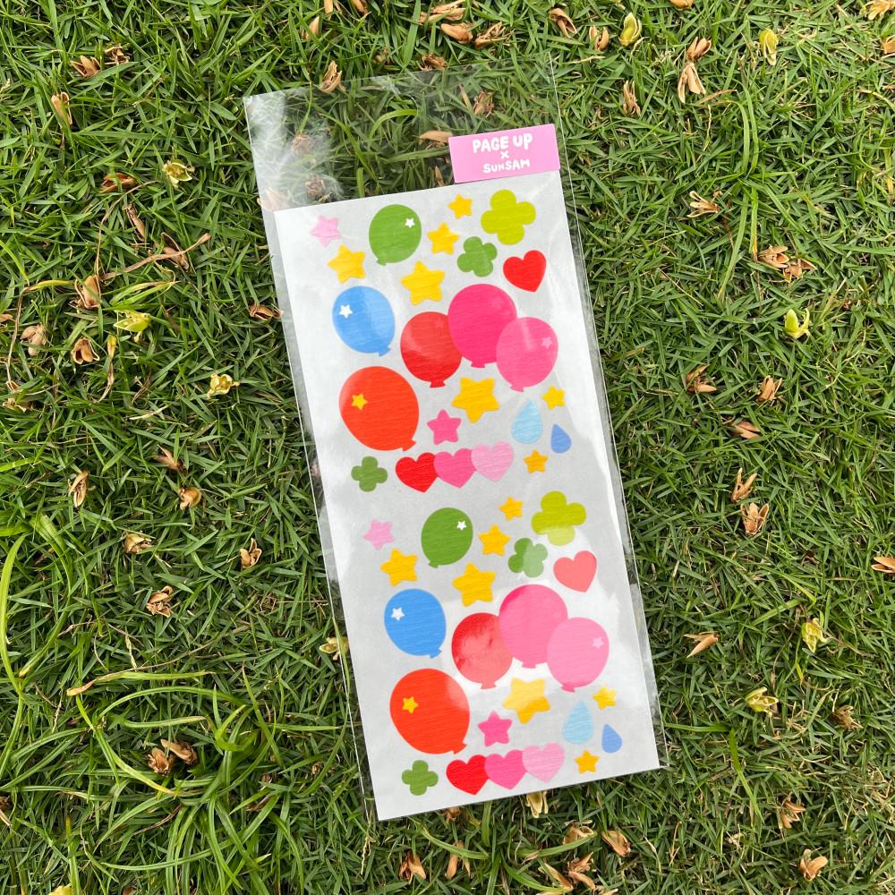 [스티커펀제작]  페이지업 X 선삼 콜라보 화지 풍선 스티커 012