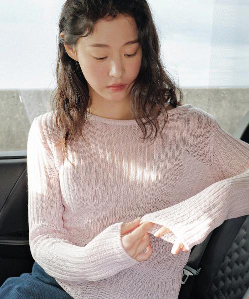 Clue one shoulder long sleeve (light pink)