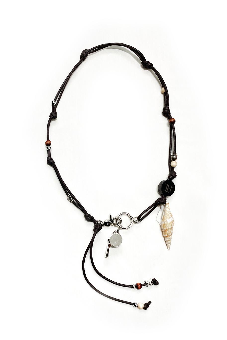 Conch Whistle Strap Key Chain (BROWN)