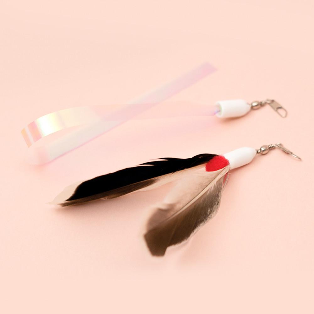 쥬아펫 스윙프렌즈 고양이 장난감 낚시대 리필 회전 깃털 비닐 끈 카샤