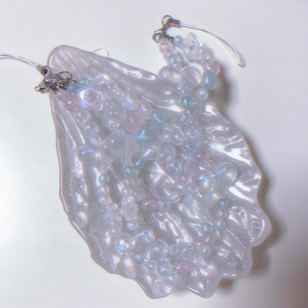 비즈키링 ver91 snow white beaded keyring 눈꽃 비즈키링 [렛채스튜디오]