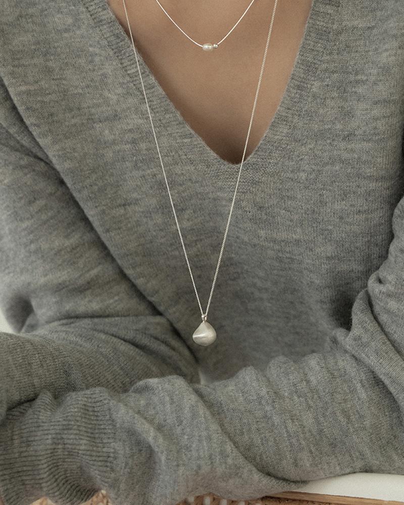 오디니어 [by ordinear] 실버925 페블 키세스목걸이 물방울목걸이 롱목걸이
