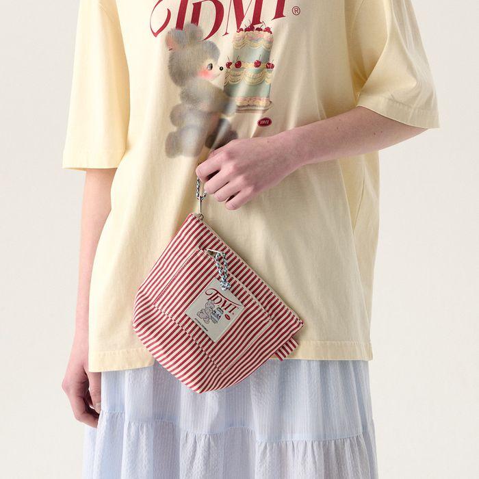 CAKE BEAR POUCH (RED STRIPE)