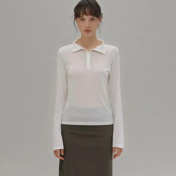Port henry neck tee (ivory)