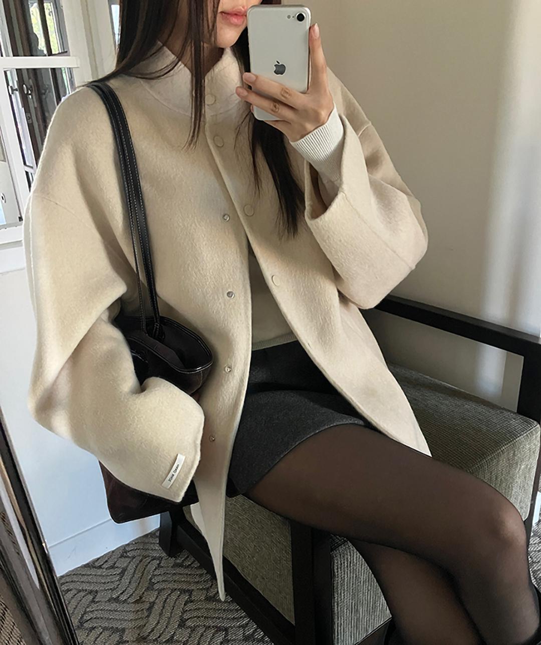 이즈카민 [무료배송]르보아 핸드메이드 하프코트&백(2컬러)