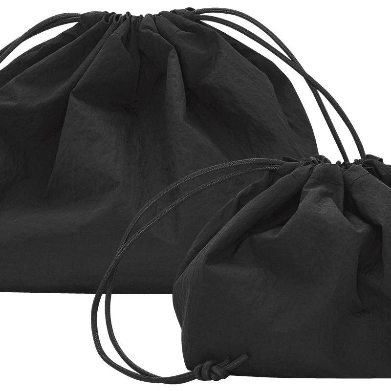 Crinkle Ripstop Black Plump Pouch 크링클 립스탑 블랙 플럼프 파우치