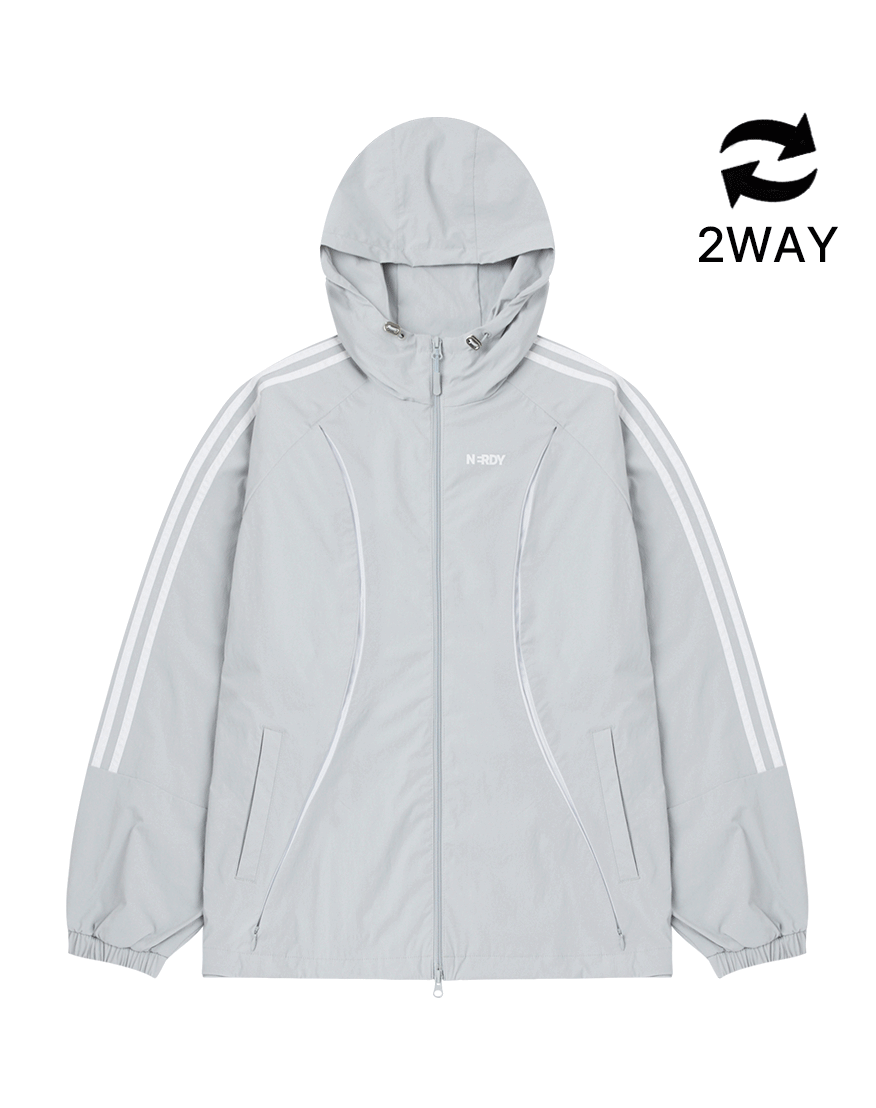 컨실 지퍼 윈드브레이커 라이트그레이